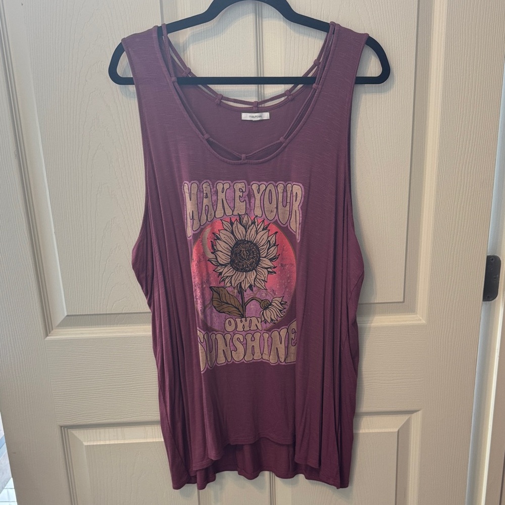 Purple Graphic Tank Top